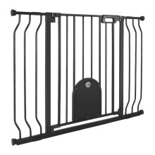 Barriera di Sicurezza per Bambini-Duoku-Larghezza Regolabile, Porta con Passaggio per Animali Regolabile, con Kit di Fissaggio a Pressione e a Muro