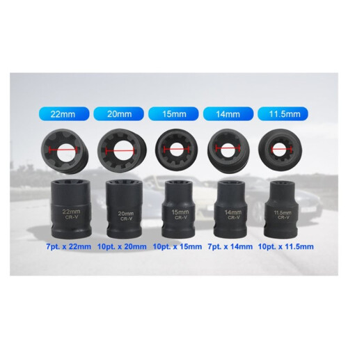 5PCS Brake Caliper Socket Set for    VAG 7 Teeth 10 Teeth Auto Repair Hand Tool 2
