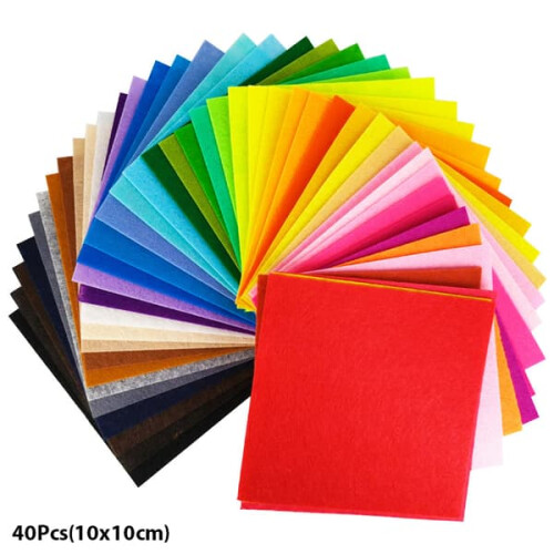 Nonwoven Felt Fabric 10x10cm Pack 40 Pieces