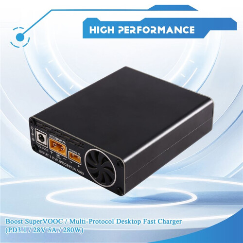 XT90/XT30 Boost Svooc Full Protocol Fast Charging, Desktop Fast Charging PD3.1/28V5A/280W Two Independent Outputs 2