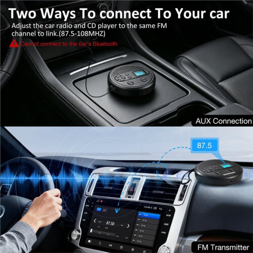CD-Player Multifunktional mit , Kopfhörern, LCD, AUX CD-Player FM-Transmitter USB-Wiedergabe 1