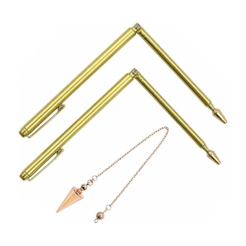 Retractable Dowsing Rod + Cone Pendulum Kit Metal Dowsing Rod for Water Treasure Finding Tools B 2