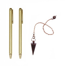Retractable Dowsing Rod + Cone Pendulum Kit Metal Dowsing Rod for Water Treasure Finding Tools A