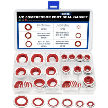 85PCS A/C O-Ring Assortment Kit, 6 Size Air Conditioning System Compressor Port Gasket Repairs