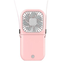 F20 Tragbare Halsventilatoren Faltbare USB Stille Powerbank Tragbarer Handheld Desktop Multi Wiederaufladbar Rosa