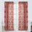 Sheer Pink Jacquard Curtains Farmhouse Style 2-Panel Set 1