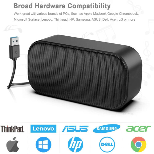 USB computer speakers for desktop and laptop, 2.0 channel 2