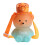 Μπουκάλι νερού Niovtt Bear Straw - 800ml με ντεγκραντέ λουράκι (Πορτοκαλί μπλε) 1