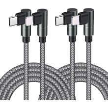 USB C - Lightning kábel, 10 láb (3 méteres), MFi tanúsítvánnyal, 90 fokos kompatibilis az iPhone gyorstöltőjével, nejlon fonott, extra