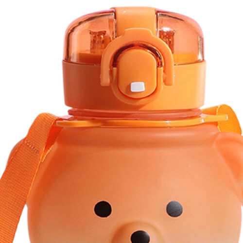 Μπουκάλι νερού Niovtt Bear Straw - 800ml με ντεγκραντέ λουράκι (Πορτοκαλί μπλε) 1