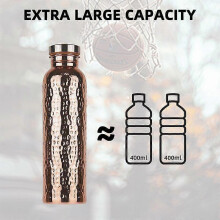 (800ml, A) Copper Water Bottle - Ayurvedic Stainless Steel Flask with Lid
