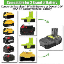 new DM18RL Converter Battery Adapter for Dewalt 20V for Milwaukee 18V M18 Llithium Battery Convert to for Ryobi Power Tools