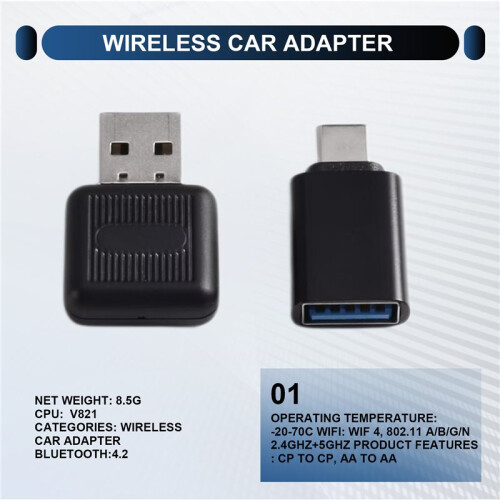 Adattatore Wireless Carplay  Box da Wired A Wireless Carplay Car Android Auto per il 98% Delle Auto 1