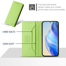 (Green, Multicolor) For Samsung Galaxy A26 5G RINACASIS RC01 Leather Case RFID Blocking Wallet Stand Magnetic Closing Sh