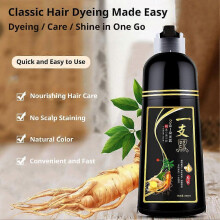 (500ml, brown) 500ml Plant Hair Dye - Black Foam Shampoo for Gray Hair Coverage