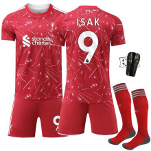 (9#+Socks + Protective Gear, #18) ISAK (No. 9) – Liverpool Home Football Kit (2026/27 Season) – Nunez Jersey; Breathable, Quick-Drying Fabric