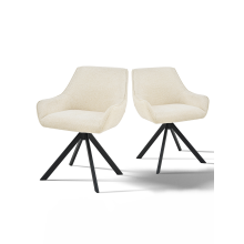 (Cream, Set of 2) GOEURVANT Swivel Dining Chairs