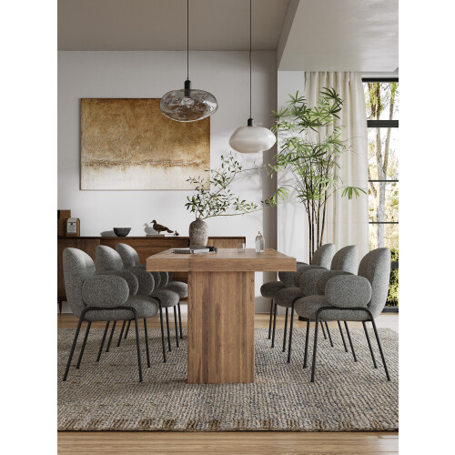 (Grey, Set of 2) GOEURVANT Fabric Dining Chairs, Ergonomic Upholstered Accent Chair with Armrests & Metal Legs 2