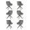 (Light Grey, Set of 6) Velvet Swivel Dining Chairs with Armrest, Metal Legs - GOEURVANT 3