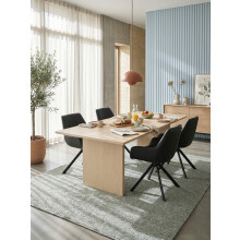 (Black PU, Set of 6) GOEURVANT Swivel Dining Chairs