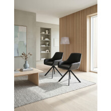 (Black PU, Set of 4) GOEURVANT Swivel Dining Chairs