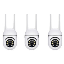 3X UtomhusöVervakningskameror, 2,4 GHz WiFi-Kameror för HemsäKerhet, 1080P DomeöVervakningskameror 360 Vy, 2-VäGsljud