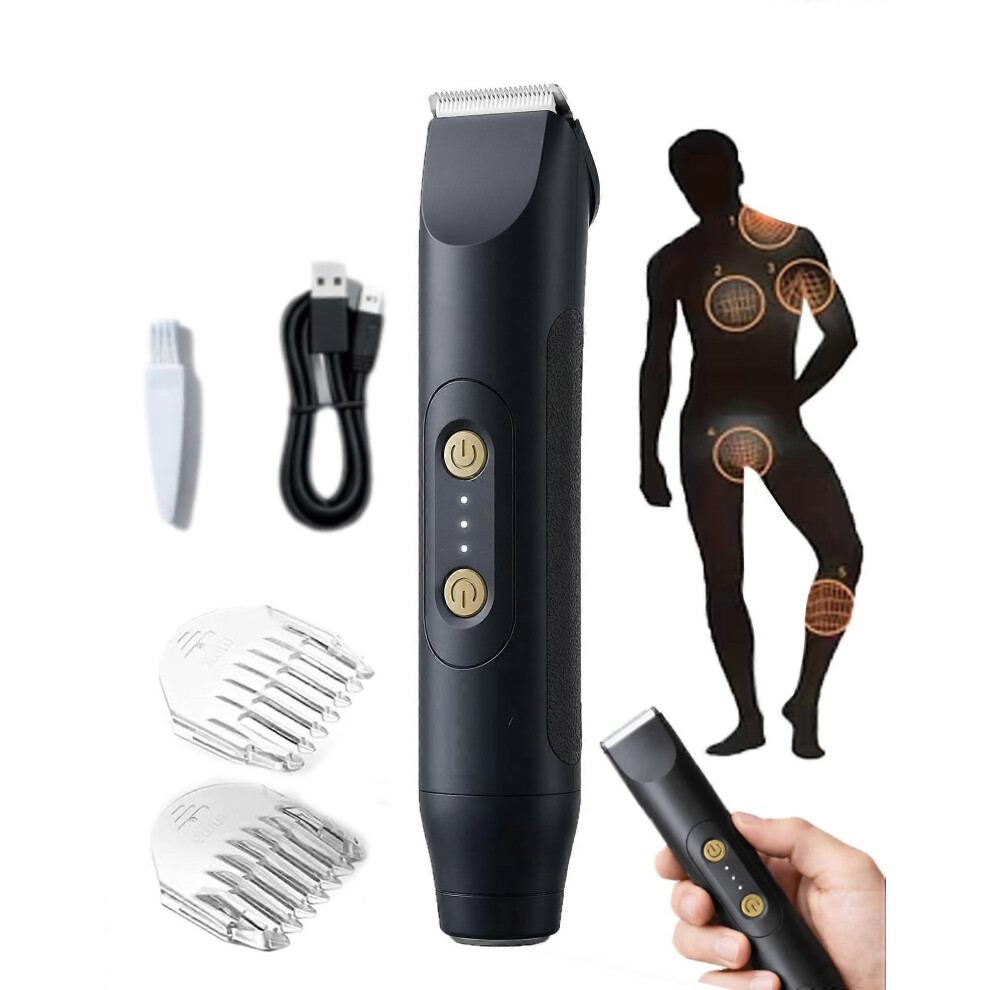 Dual Head Body Trimmer for Men, Cordless Electric Body Groomer, Manscaping Groin Trimmer & Body Shaver