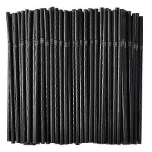 500 Count Black Plastic Bendable Straws 6mm x 21cm Disposable Drinking Straws for Parties Beverages and Events
