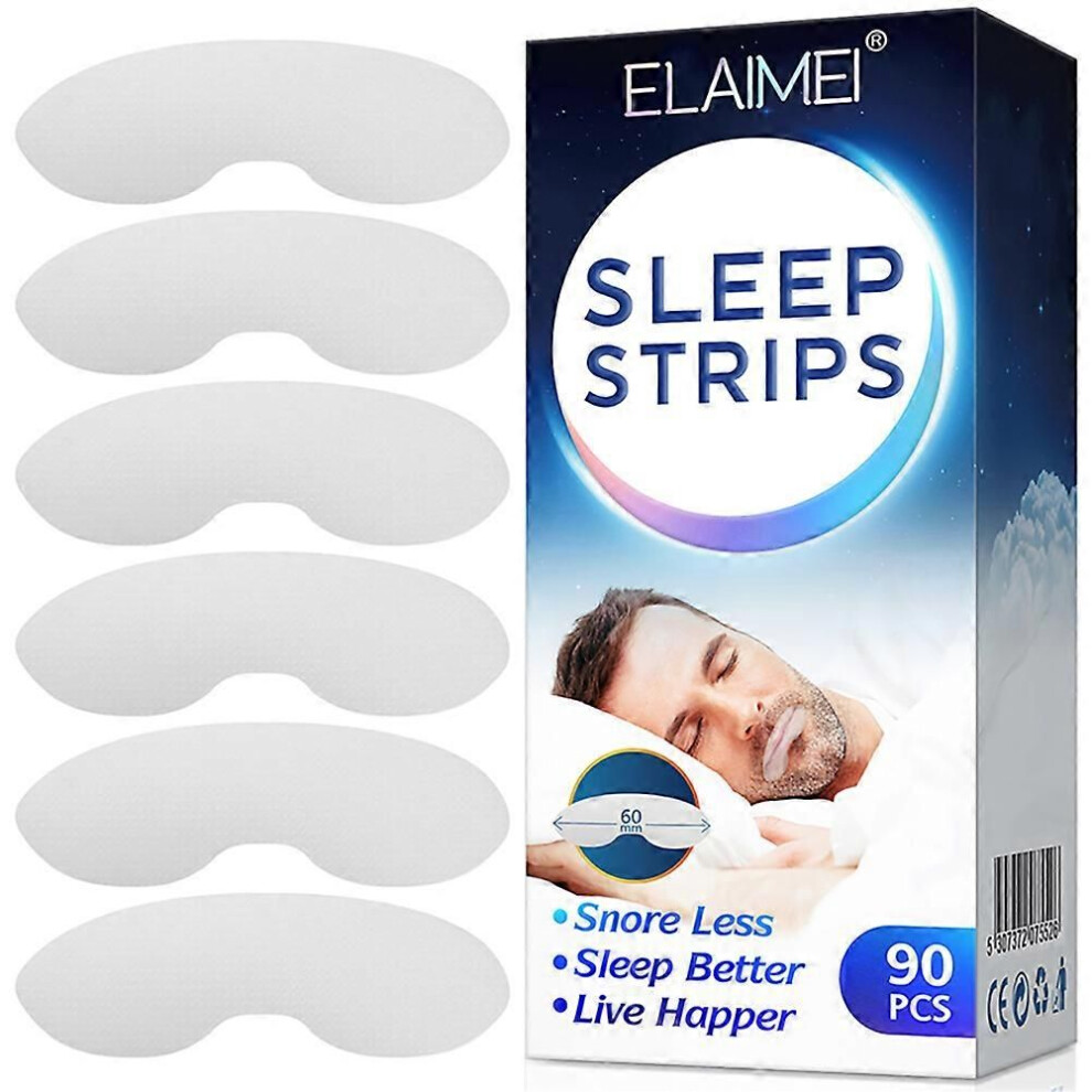 90pcs Mouth Sleep Tape Strips - Nose Breathing Aid to Reduce Snoring and Improve Sleep Quality