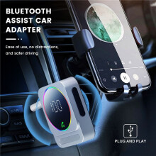 5.3 AUX-Autoadapter -Audio-Ontvanger Annuleren Automuziekadapter Ingebouwde Microfoon Handsfree Zilvergrijs