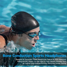 Pour éCouteurs à Conduction Osseuse Sans Fil IPX8 éTanche MP3 Hifi avec Microphone Casque pour la Natation