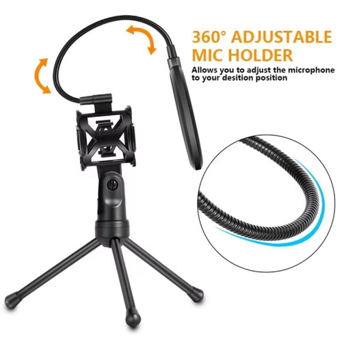 Professional Microphone Tripod Stand Isolation Shield Filter for Recording Maximum Isolation From Handling Vibration 2