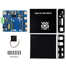 Voor Raspberry Pi Compute Module 4 PoE -Computer (Type B) Gebaseerd, met Metalen Behuizing Koelventilator CM4 PoE IO Board EU-Stekker