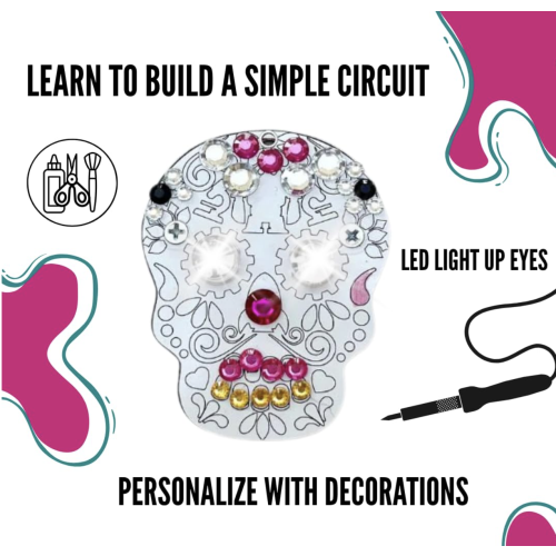 Learn to Solder Sugar Skull STEM Electronics Kit for Beginners with Colour-Changing LEDs 1