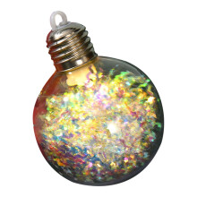 Clear Christmas Ornaments with LED Lights, 12-Pack