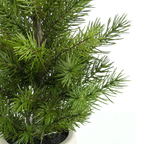 Faux Pine Tree Plastic Grey Pot 17 Inch Tabletop Christmas 2
