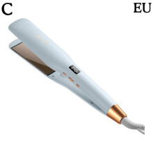 (one size, blue EU) Hair Straightener Curling Iron Digital Display Dual-Use Hair Straightener Lot D8