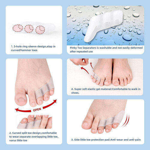 Gel Pinky Toe Separator Bunion Corrector 6PCS 1