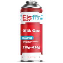 Eisfro R134a Kältemittel Ersatzgas – Auto Klimaanlage Nachfüllen | Gasflasche 235g, Klimaanlagen Nachfülldose für PKW & Wohnmobil
