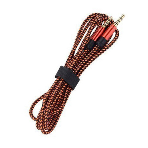 Orange AUX Cable Gold-Plated Jack 10 ft 1
