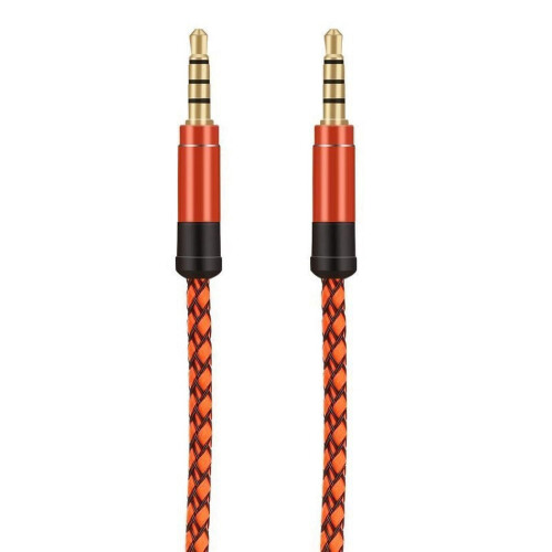 Orange AUX Cable Gold-Plated Jack 10 ft 2