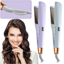(one size, US) Hair Straightener Curling Iron Digital Display Dual-Use Hair Straightener Lot D8