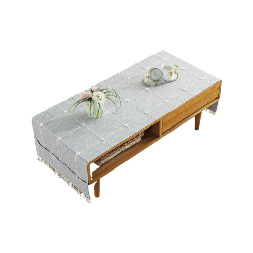 Cotton Linen Tablecloth Rectangular 70x180cm Gray