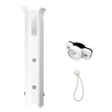 (1set, White) Agiufgs Fishing Rod Holder, 10.6 in Tall with Adjustable Clamp, Secure 360-Degree Rotating Mount for Kayak or Boat Fishing