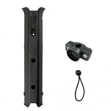 (1set, Black) Agiufgs Fishing Rod Holder, 10.6 in Tall with Adjustable Clamp, Secure 360-Degree Rotating Mount for Kayak or Boat Fishing