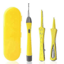 2026 Great!! Ear Wax Removal Ear Wax Cleaning Tool with Led Lights with Ear Forceps And Booger Clip Yellow - C&S