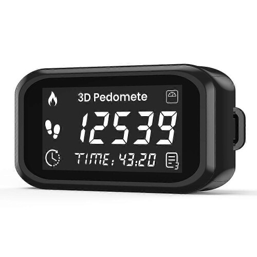 3D Pedometer for sport, Accurate Step Counter with LCD Display J2I4