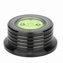 (One-size, black) Universal 60Hz Lp Vinyl Record Player Disc Turntable Stabilizer with Level Aluminum Alloy Weight Clamp