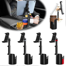 (1set, A) Car Cup Tablet Expander with Cell Phone Mount 360 Rotation Cup Expander Auto Accessories Mount Smartphone Interior