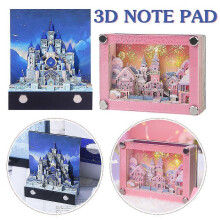 (one, blue) 100/138 Sheets 3D Notepad Crystal Castle 3d Sticky Notes Gifts Book Architectural Hand-torn F5Y3 Ornaments Access Model